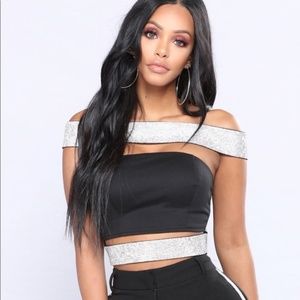 💎 Rhinestone Off The Shoulder Top